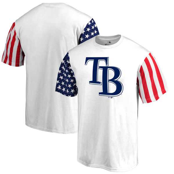 Men's Tampa Bay Rays Fanatics Branded Stars & Stripes T-Shirt White FengYun,We sell and wholesale Men's Tampa Bay Rays Fanatics Branded Stars & Stripes T-Shirt White FengYun on line form chian!
